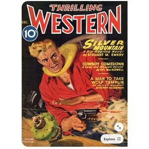 Vintage Thrilling Western Dec 1946 Gunfight Cover Pulp Magazine Jackson Cole‎